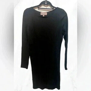 Philosophy black straight fit crew  neck zippered long sleeve dress S